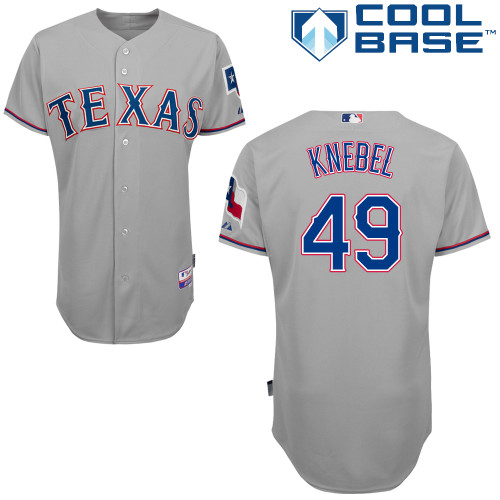 Corey Knebel #49 Youth Baseball Jersey-Texas Rangers Authentic Road Gray Cool Base MLB Jersey